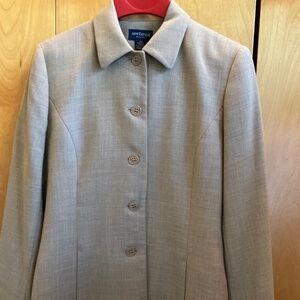 Beige Pantsuit Ann Taylor size 12 petite jacket, size 12 regular pants